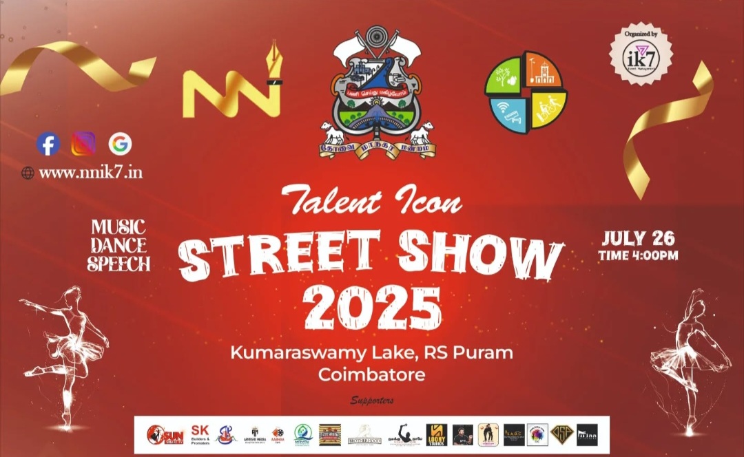 Talent Icon Street Show 2025 poster for music, dance and speech at Kumaraswamy Lake